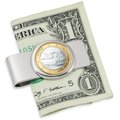 Upm Global Llc UPM Global LLC 12554 Finland Swan One Euro Coin Silvertone Money Clip 12554